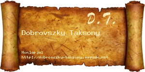 Dobrovszky Taksony névjegykártya